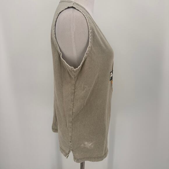 Peloton Circle Muscle Tank Olive Side Slit Size Large - Picture 7 of 10